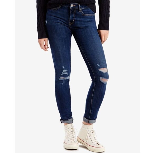 Levi's Denim - Levi's 711 Mid Rise Ripped Skinny Denim Jeans